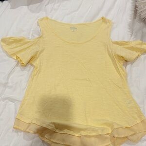 Soho Sunny Yellow Cold Shoulder Tee